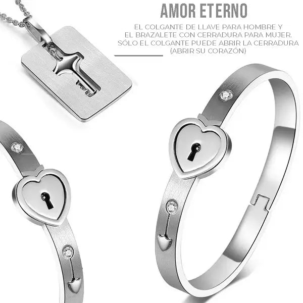 PULSERA LLAVE DEL CORAZÓN CON COLLAR