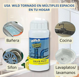 2 Wild Tornado ® POLVO DESTAPA TUBERIAS