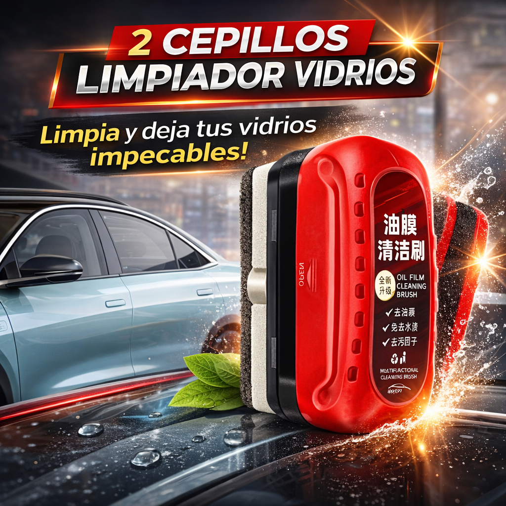 2 CEPILLOS LIMPIADOR DE PELÍCULA DE ACEITE PARA VIDRIO DE COCHE