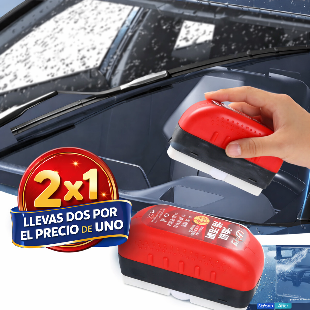 2 CEPILLOS LIMPIADOR DE PELÍCULA DE ACEITE PARA VIDRIO DE COCHE